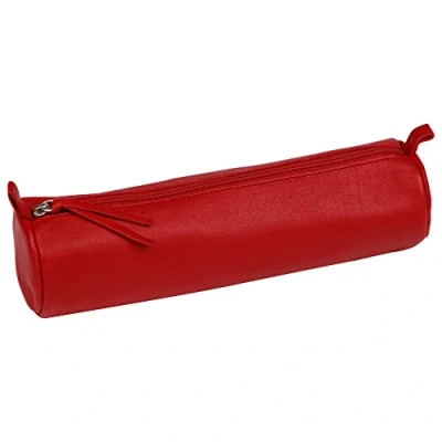 Abbildung von Clairefontaine 8308C Schlampermäppchen (aus echtem Leder, gefärbt, Ø5,5 x 22cm) 1 Stück rot