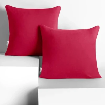 Abbildung von DecoKing 2 Kissenbezüge 50x50 cm Jersey Baumwolle Reißverschluss pink Amber