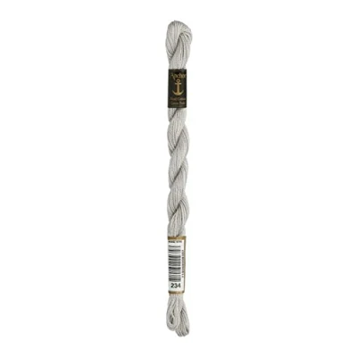 Abbildung von Anchor Perlgarn Stärke 5 4585000 00234 silbergrau Stickgarn, 100 % Baumwolle, 5g Strängchen