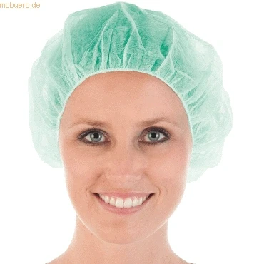 Abbildung von HYGOSTAR Bettina Baretthaube, ø 53 cm, 1 Packung = 100 Stück, grün