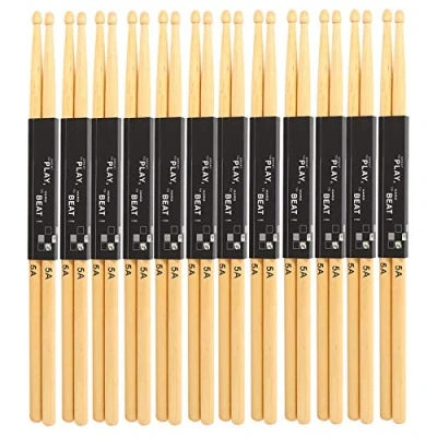 Abbildung von 12 Paar Drumsticks 5A Maple Wood Handheld Protable mit Mäßiger Dicke und Guten Griffgefühlen