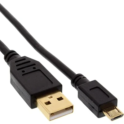 Abbildung von InLine 31710P Micro USB 2.0 Kabel, A Stecker an B Stecker, vergoldete Kontakte, 1m