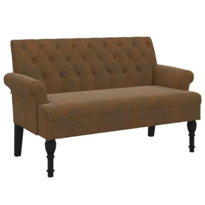 Abbildung von vidaXL Sitzbank mit Rückenlehne Braun 120x62x75,5 cm Wildleder Optik