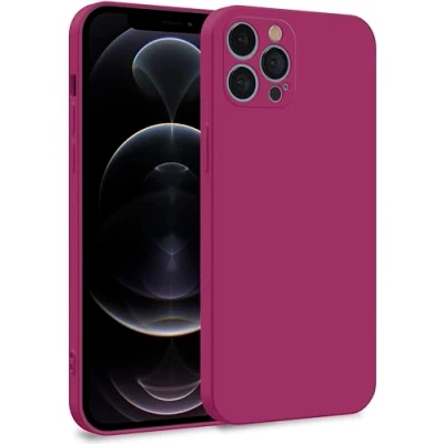 Abbildung von MyGadget Hülle für iPhone 12 Pro Max Zweilagige Handyhülle mit Kameraschutz Cover Innenfutter &amp; Silikon außen Wein Rot