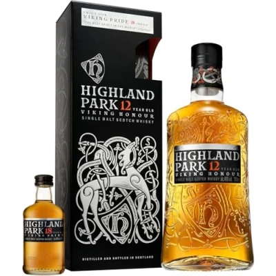 Abbildung von Highland Park 12 Jahre und 18 Mini Viking Honour mit Geschenkverpackung Single Malt Scotch Whisky vollmundiger, rauchiger Geschmack der Wikinger Seele 40 % Vol 700 ml