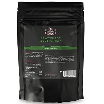 Abbildung von Royal Spice Bratwurst Gewürz Mediterran 300g Grillbratwurst zum Wurst selber machen von Udenheim BBQ aus Rheinhessen Bratwurstgewürz