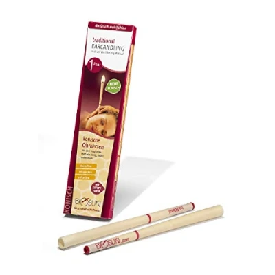 Abbildung von Konische BIOSUN traditional Ohrenkerzen 2 Stück (1 Paar) Honig Bienenwachs Ohrkerze mit Filter