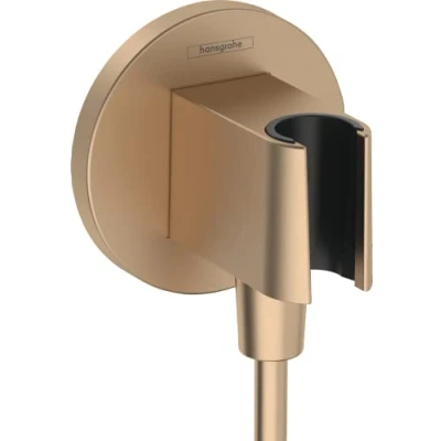 Abbildung von hansgrohe Wandanschluss mit Duschkopfhalterung FixFit S, Brushed Bronze