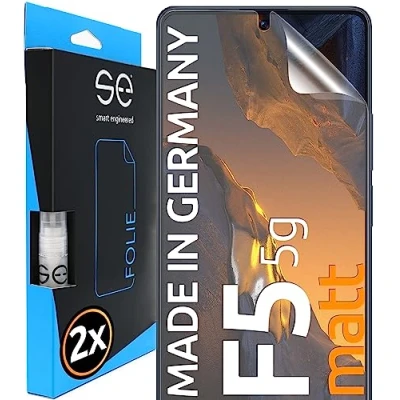 Abbildung von S.E für Xiaomi Poco F5 5G Folie, matt entspiegelt, 2X Full Screen, Positionierhilfe, Schutzfolie, Matte Displayfolie, Schutzfolie aus Deutschland