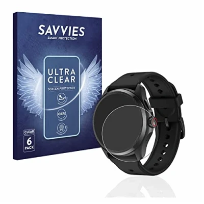 Abbildung von Savvies 6 Stück Schutzfolie für Mobvoi TicWatch Pro 5 Displayschutz Folie Ultra Transparent