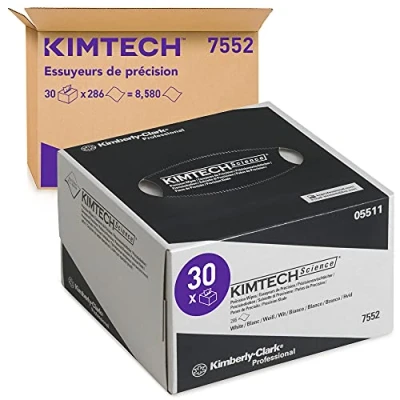 Abbildung von Kimtech Science Präzisionswischtücher 30 Spenderboxen mit je 286 weißen, kleinen, 1 lagigen Wischtüchern = 8. 580 Tücher