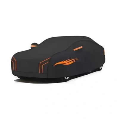 Abbildung von Abdeckplane für Citroen C5 Aircross 2018 2023, Wasserdicht &amp; Staubdicht Wetterfeste Autoabdeckung Atmungsaktiv(Black Orange)
