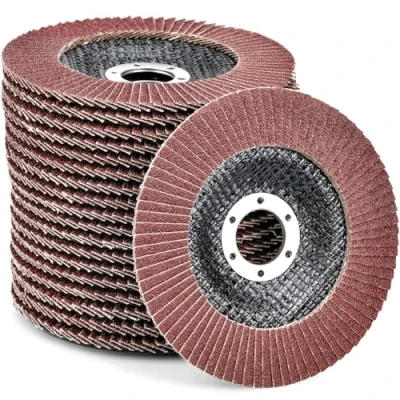 Abbildung von HATANSE 10 Stück Fächerscheiben Ø 125mm x 22 mm Korn 120 Schleifscheiben Schleifmopteller Lamellenscheiben für Winkelschleifer Poliermaschine