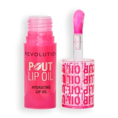 Abbildung von Revolution, Pout Lip Oil Nährendes Tinted Lippenöl für Glanzvolle Lippen ohne Klebrigkeit, Vegan &amp; Tierversuchsfrei, Wassermelonen Pink, 4 ml