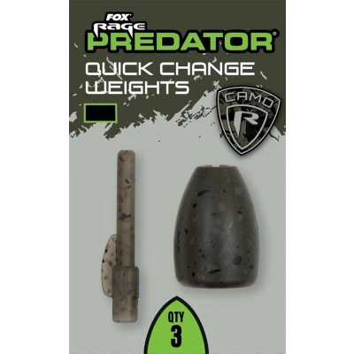 Abbildung von Fox Rage Predator Camo Quick Change Weights 5g (4pcs) Inline Blei