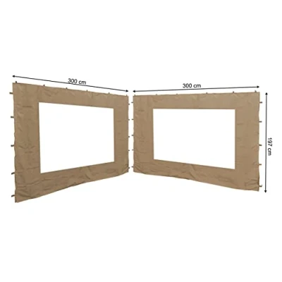 Abbildung von QUICK STAR 2 Seitenteile mit PE Fenster für Pavillon 3x3m Seitenwand Sand