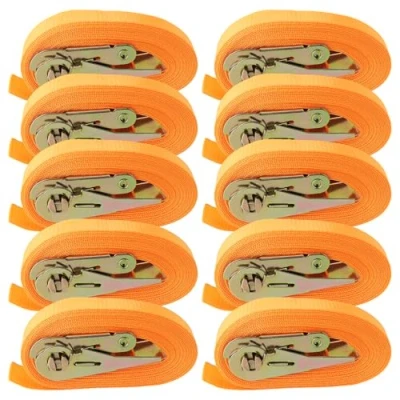 Abbildung von NGOSUET 10 Stück 6m x 25mm Spanngurte mit Ratsche, Belastbar Bis 800 kg Zurrgurte Ratsche Haken, Ratschengurte für Ladungssicherung, Orange