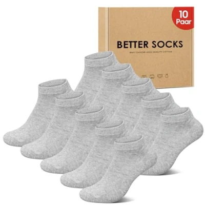 Abbildung von IceReco Socken Kurz Herren 43 46 Sneaker Damen 10 Paar Baumwolle Grau Kurze Sport Sneakersocken Halbsocken Sportsocken Herrensocken Sommer Damensocken Running Socks Laufsocken