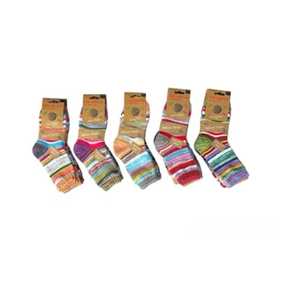 Abbildung von Antonio Basicsocken 3er Set Kinder Wollsocken, bunt geringelt, Socken (Packung, 3 Paar, Pack) Kinderstrümpfe, Paar Wintersocken für Kinder, Ringelsocken