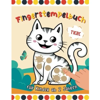 Abbildung von Fingerstempelbuch ab 2: Tiere Fingerfarben Stempelbuch und Fingerabdruck Buch für Kinder, Finger Malbuch Bastelbuch Jungen Mädchen
