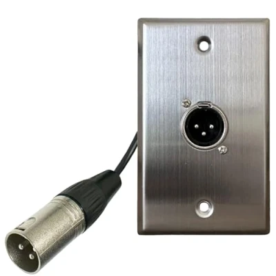 Abbildung von DIYTECH Premium XLR Wandplatte, lötfrei, kein Löten, Audio für Pro Installation (Stecker auf Stecker, 1 Anschluss)