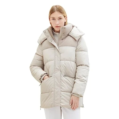 Abbildung von TOM Tailor Kurzer Puffer Wintermantel, Damen, Größe: XXL, Clouds grey