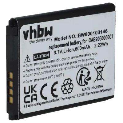 Abbildung von vhbw Akku Ersatz für Alcatel CAB30B4000C1 Handy Smartphone Telefon (600mAh, 3,7V, Li Ion)