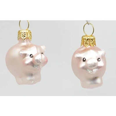 Abbildung von condecoro Schwein Christbaumschmuck Glücksbringer Christbaumkugel 2er Set
