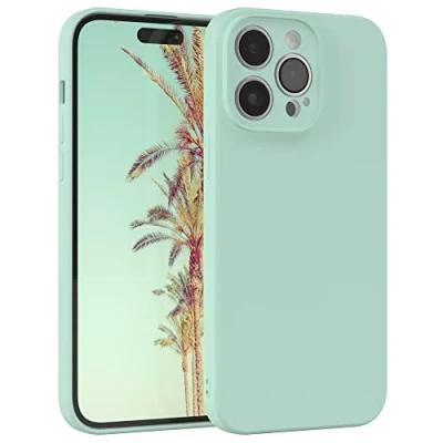 Abbildung von EAZY Case Silikonhülle für iPhone 14 Pro Max Hülle Silikon Grün weich stoßfeste Handyhülle Schutzhülle mit Kameraschutz Dünn Premium Schutz Cover TPU Phone Bumper in Mint