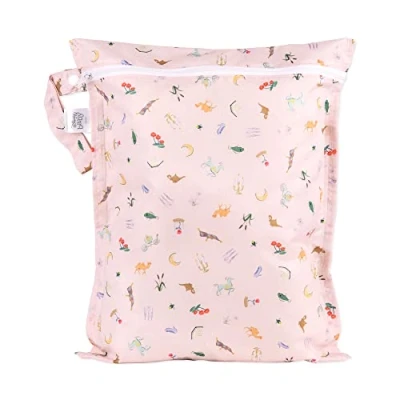 Abbildung von Bumkins wasserdichte Nasstasche, waschbar, wiederverwendbar für Reisen, Strand, Pool, Kinderwagen, Windeln, schmutzige Turnkleidung, nasse Badeanzüge, Toilettenartikel, 12x14 Disney Princess Magic