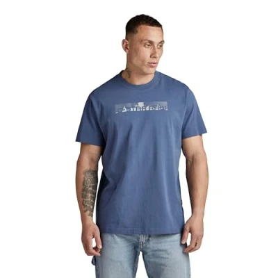 Abbildung von G Star RAW Herren Flight Deck Back Graphic Loose T Shirt, Blau (Vintage Indigo D24425 C336 G278), XS
