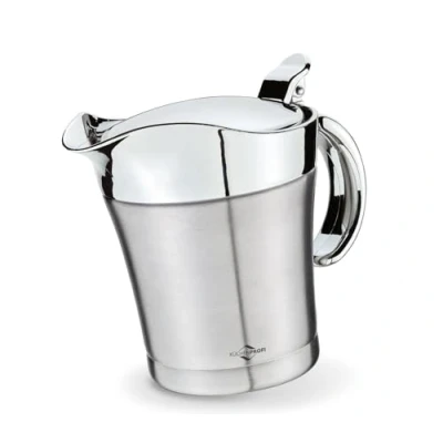 Abbildung von Küchenprofi Sauciere Thermo 500ml polierter 18/8 Edelstahl Saucen Behälter zum warmhalten auch für kalte Speisen Thermosauciere mit praktischem Deckel Aufklappen