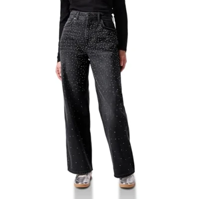 Abbildung von Street One Studio WIDE LEG Flared Jeans, Damen, Größe: 34x30, Schwarz
