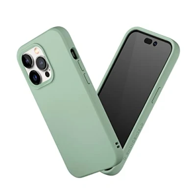 Abbildung von RhinoShield Case kompatibel mit [iPhone 14 Pro] SolidSuit Stoßdämpfende &amp; schlanke Schutzhülle Premium Finish 3.5 Meter Fallschutz Salbeigrün