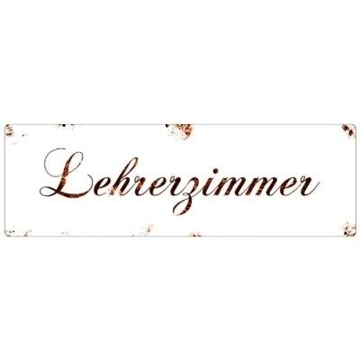 Abbildung von Interluxe METALLSCHILD Shabby Blechschild Türschild LEHRERZIMMER Geschenk Lehrer Schule