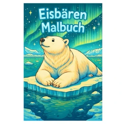 Abbildung von Eisbären Malbuch: 50 wunderschöne Illustrationen der majestätischen Arktisbewohner: Für Kinder und Erwachsene zum Ausmalen Entspannen