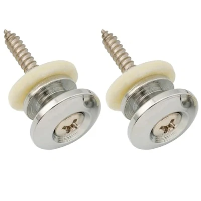 Abbildung von Musiclily Pro 14mm Stahl G Typ Gurtknopf Strap Buttons für Akustik E Gitarre Bass, Chrom (2er Set)