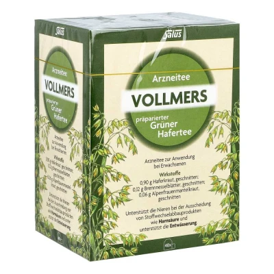 Abbildung von Vollmers präparierter grüner Hafertee Filterbeutel