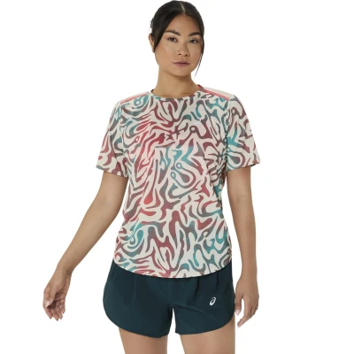 Abbildung von Asics ROAD ALL OVER Print TOP Sport Tshirt, Damen, Größe: Large, Birch