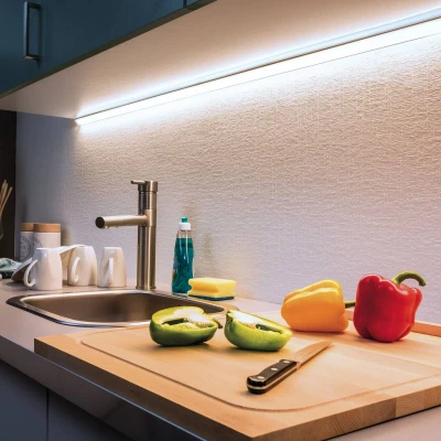 Abbildung von Paulmann 70828 LED Stripe MaxLED 500 2,5m Tageslichtweiß 6500K incl. 1x14 Watt dimmbar Lichtband Silber Lichtstreifen Kunststoff Band 6500 K