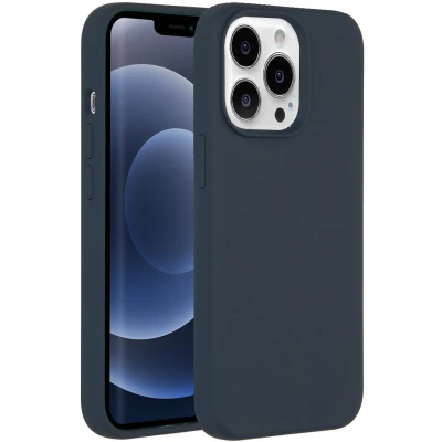 Abbildung von Apple iPhone 13 Pro Hülle MagSafe Silikon Accezz Soft Case/Backcover Handyhülle Dunkelblau