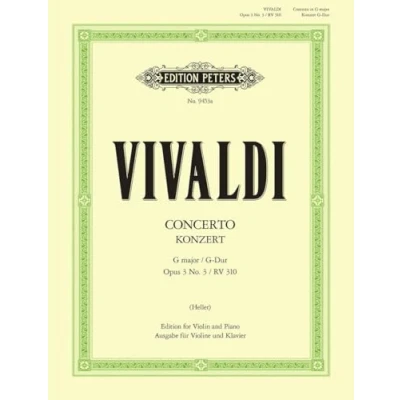 Abbildung von Konzert für Violine, Streicher und Basso continuo G Dur op. 3 Nr. RV 310 / PV 96: Ausgabe Violine Klavier