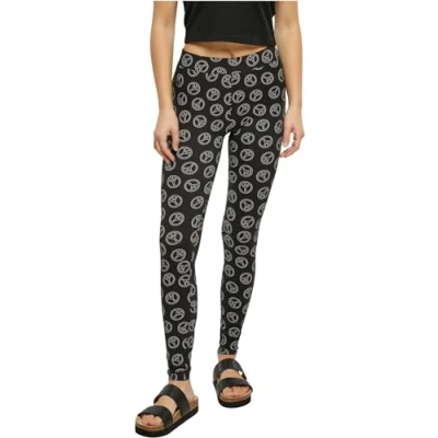 Abbildung von Urban Classics SOFT AOP Leggings Hosen, Damen, Größe: 3XL, Blackpeace