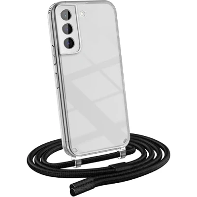 Abbildung von MyGadget Handykette für Samsung Galaxy S22 [ Hülle mit Band abnehmbar &amp; verstellbar ] Handyhülle Handyband zum Umhängen Schnur Case Schutzhülle Schwarz