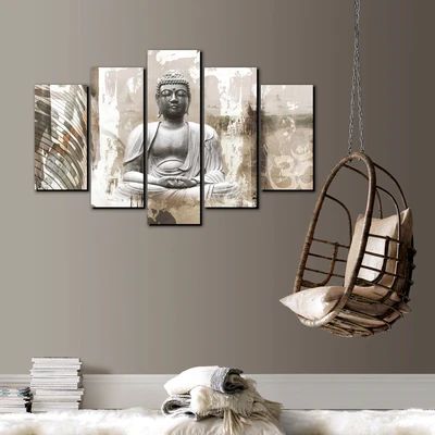 Abbildung von Art for the home Leinwandbild &quot;Buddha XXL&quot;, (Set, 5 St.)