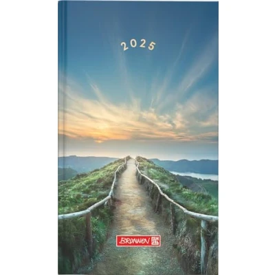 Abbildung von BRUNNEN Taschenkalender Modell 756 (2025) „Mountain Trail“, 2 Seiten = 1 Woche, A6, 144 Seiten, Grafik Einband, bunt