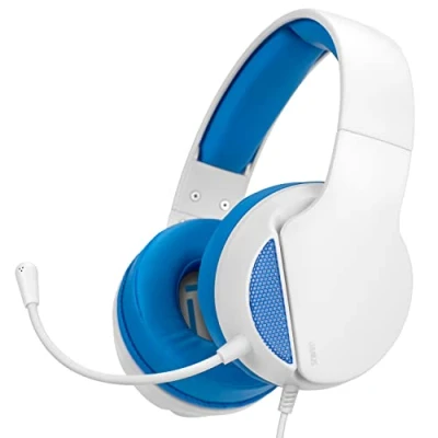 Abbildung von NITHO Janus Gaming Headset für PC/PS4/PS5/Xbox One/Xbox Series XS/Mobile/Tablet, mit Bügelmikrofon, 50 mm Treiber, 3.5 Audioanschluss, Over Ear Kopfhörer Kabel Blau