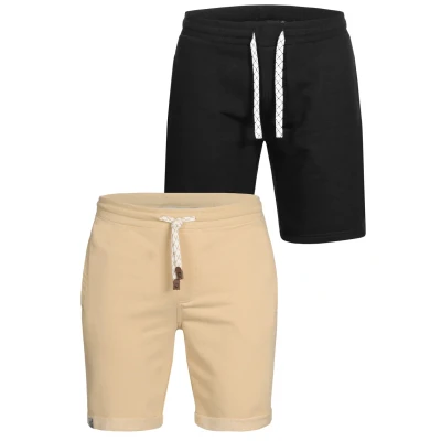 Abbildung von Indicode Jeans 2 PACK EDDY Shorts, Herren, Größe: Small, Sand mix black