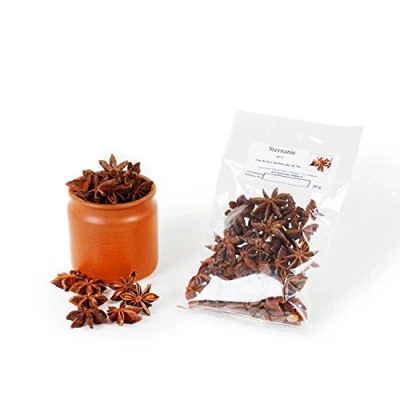 Abbildung von Sternanis ganz, Star Anise, Weihnachtsgewürze, Backzutaten, Einlegegewürz glutenfrei, 30g