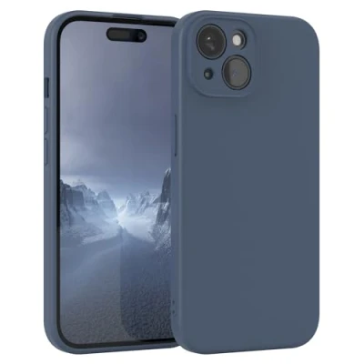 Abbildung von EAZY Case Silikonhülle für iPhone 15 Hülle Silikon Blau weich stoßfeste Handyhülle Schutzhülle mit Kameraschutz Dünn Premium Schutz Cover TPU Phone Bumper in Petrol
